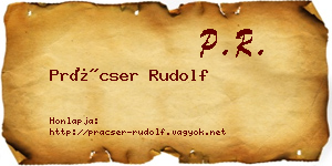 Prácser Rudolf névjegykártya